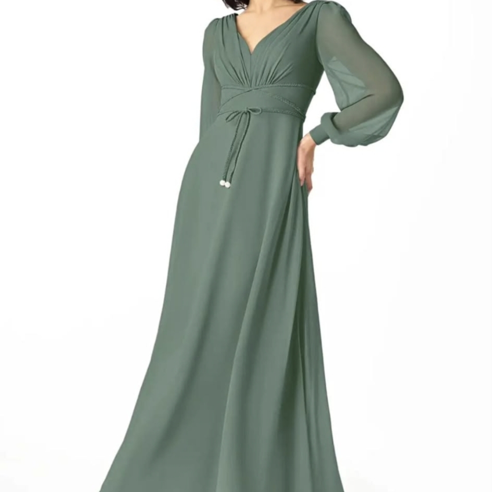 Azazie Eucalyptus Dress Size 8